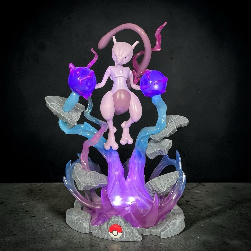 Pokemon Mewtwo Deluxe Collector LED Light FX 13" Statue Figure Jazwares PKW0082